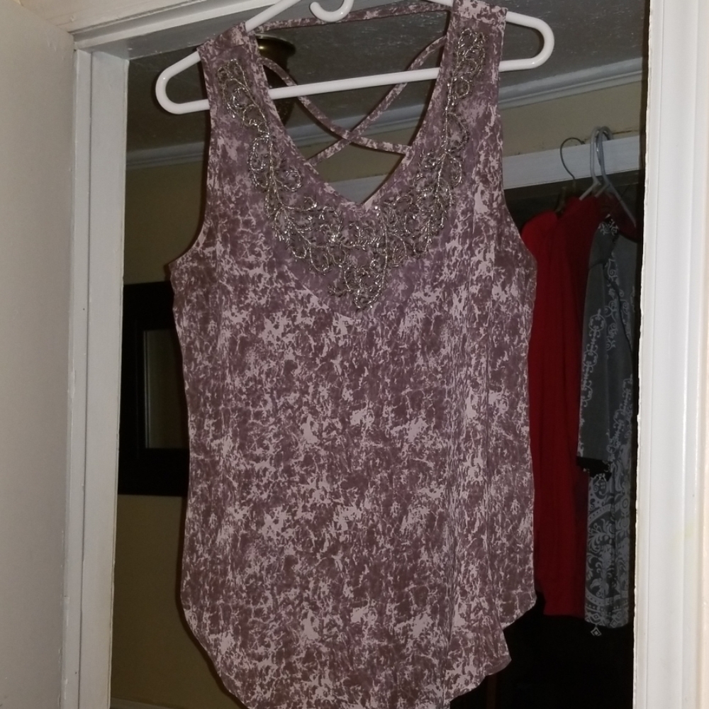 Purle and White Tank